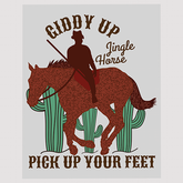 Giddy Up Jingle Horse Western Christmas Ready to Press DTF Transfer